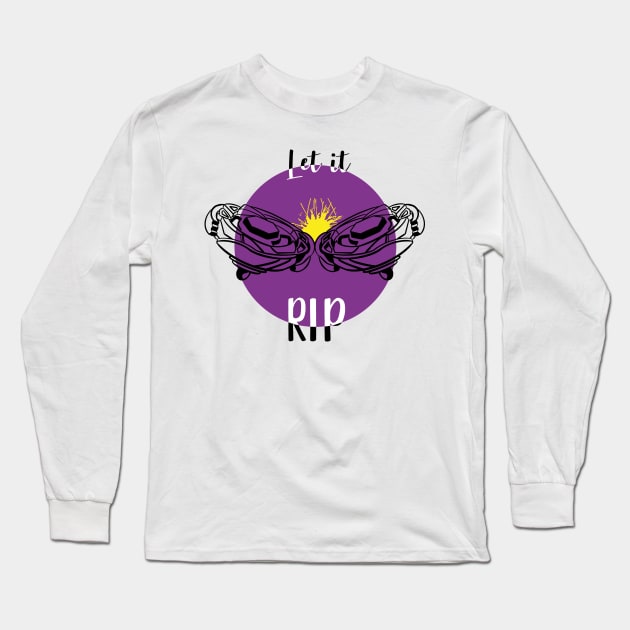 clashing beyblade purple Long Sleeve T-Shirt by Lins-penseeltje